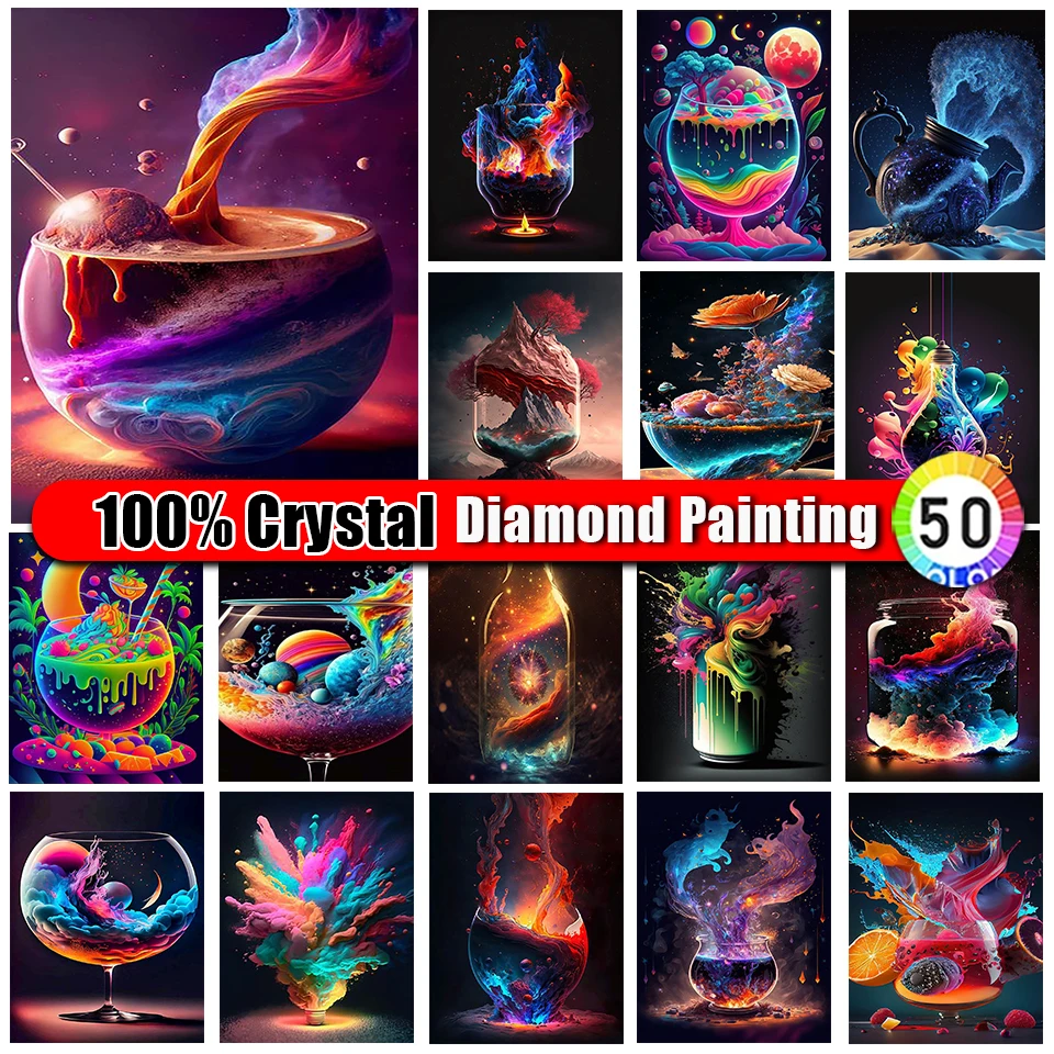 

Merdika 100% Crystal Diamond Painting Landscape Cann Colorful Mosaic DIY Diamond Embroidery Scenery Art Cross Stitch Home Decor