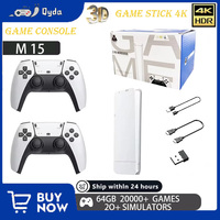New M15 Video Game Console 4K TV Game Stick 64G Built in 20000 Games Wireless Controller Gamepad Retro Handheld Game Console