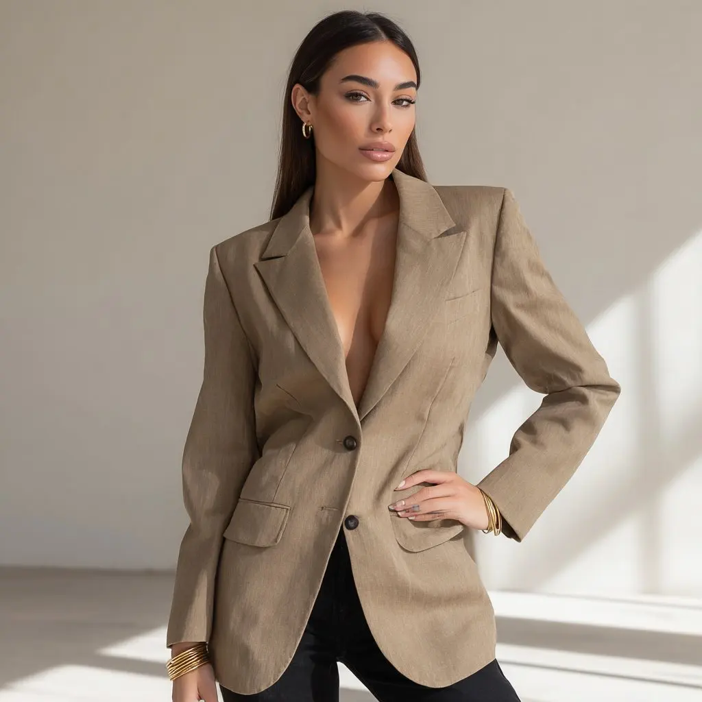 

Casual Long Sleeve Straight Arm Spring Dress Autumn Tailored Fit Women's Fashion Top Quality Fabric Elegant Style