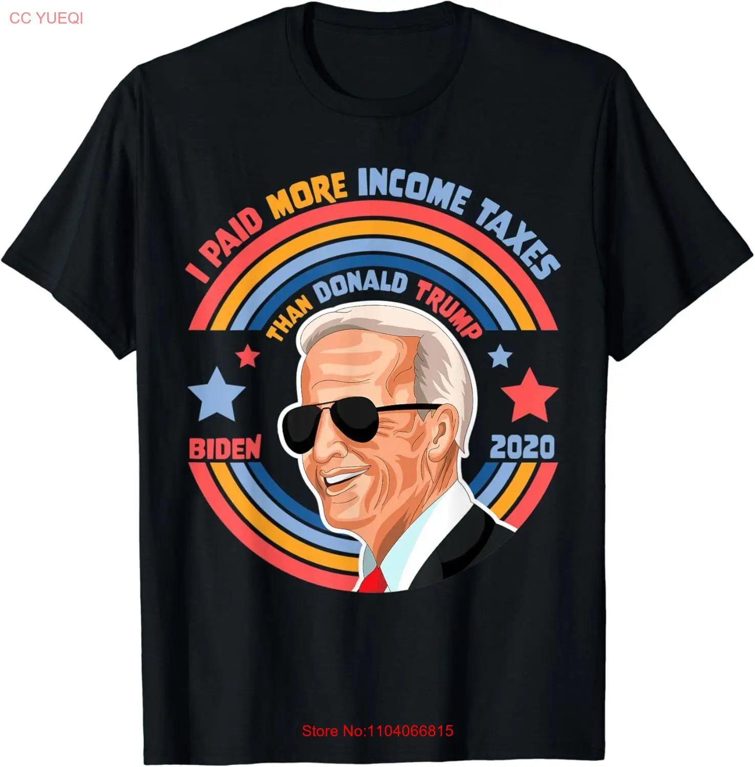 I Paid More Income Taxes Than Donald Trump Joe Biden 2020 T-Shirt Small, Black