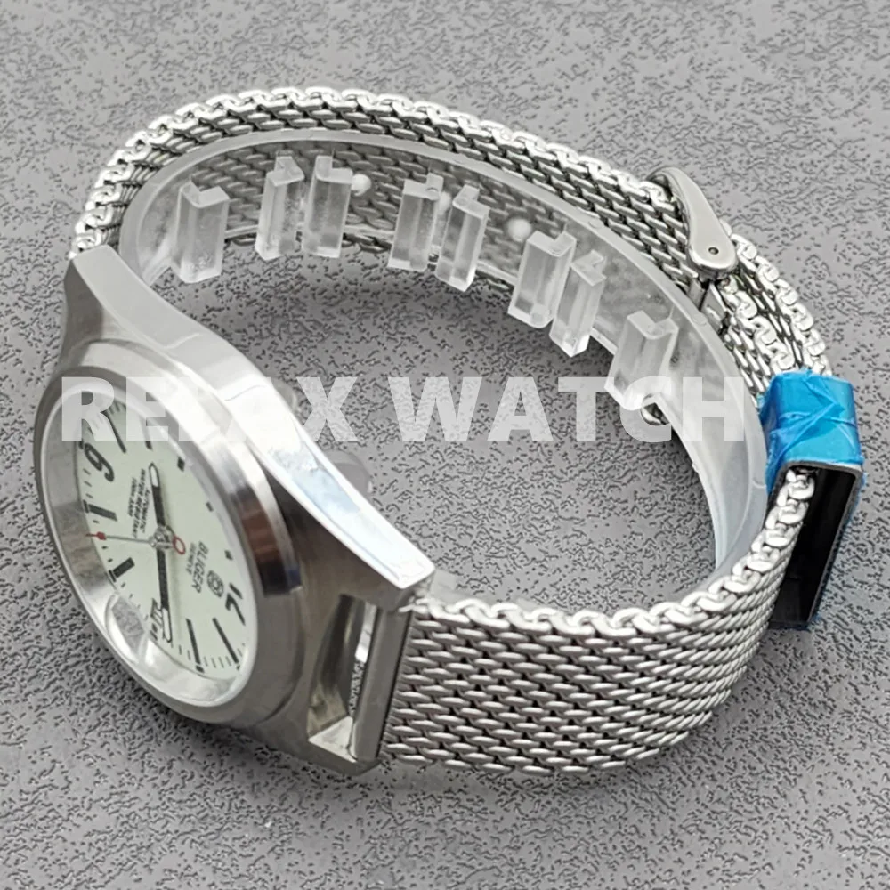 38mm Sapphire Glass  Green Full Luminous Dial Stainless Steel Watch Japan Nh35 Automatic Movement