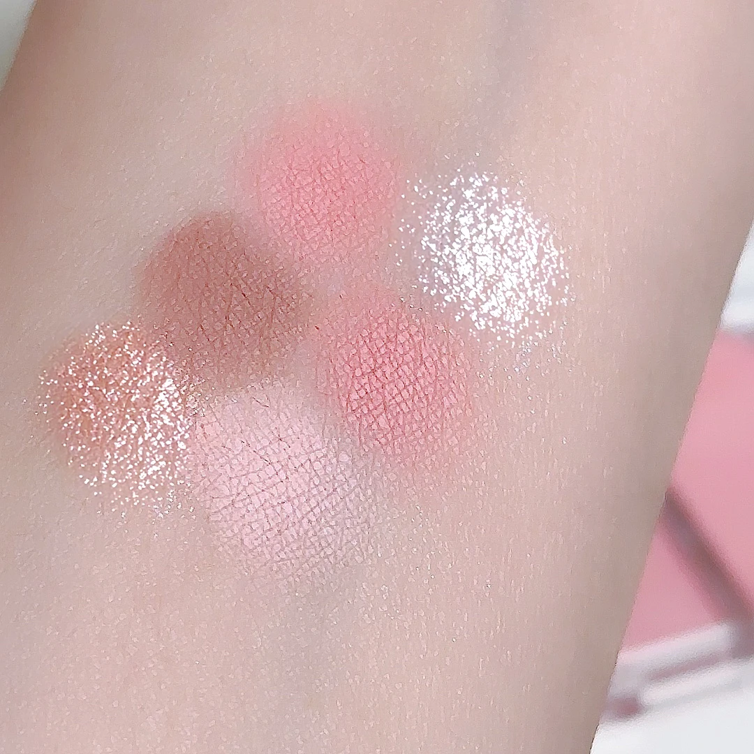 Six-color eyeshadow palette, soft and delicate pearlescent matte earth-tone eyeshadow image 2
