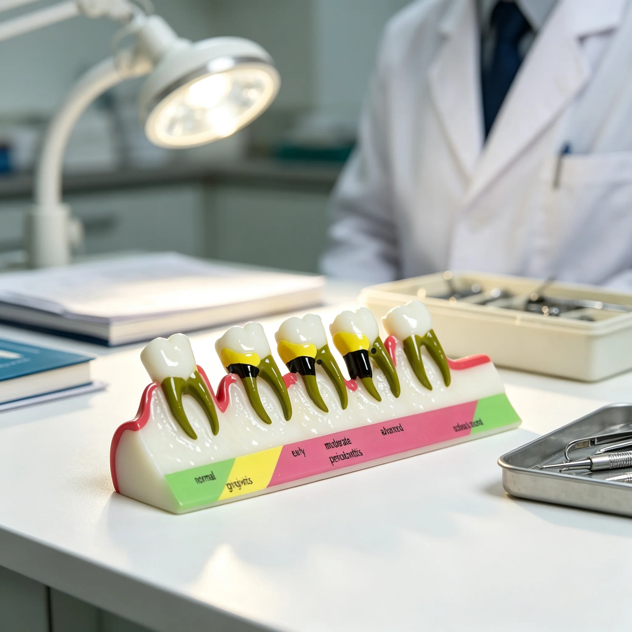 Dental Periodontal Disease Model 5-Stage Perio Disease Assort Demo Typodont Caries Periodontitis Occlusal Trauma Teeth Model