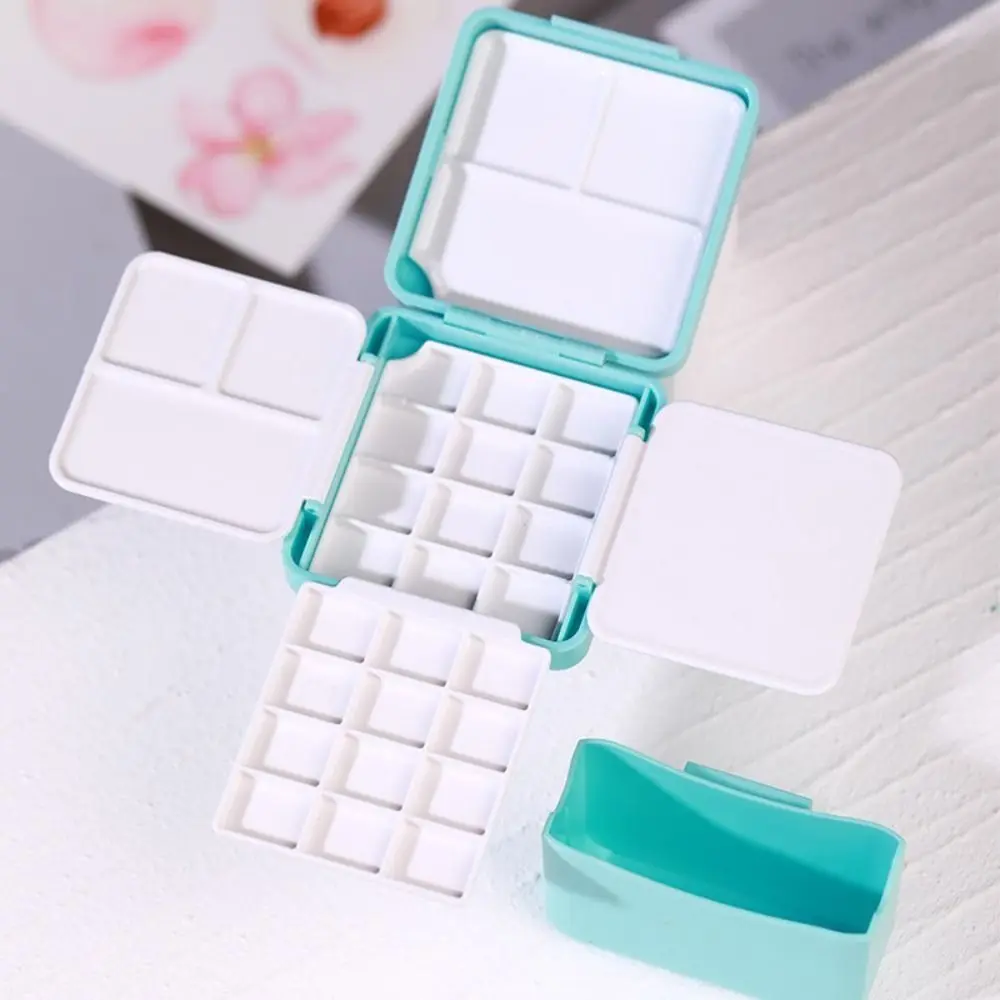 Portable Mini Portable Painting Box Subpackage Design Compact Watercolor Paint Palette Removable Empty 12/24 Grids Palette