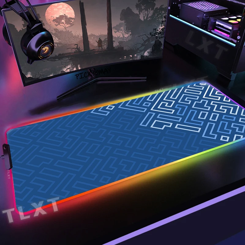 

Большой коврик для мыши RGB XXL, игровой коврик для мыши, коврик для мыши для геймеров геометрической формы, коврики для мыши, коврики для клавиатуры, Настольный коврик с подсветкой