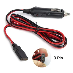 CB Power Cord Cable 2-Wire 15A 3-Pin Plug Fused Replacement with 12V Cigarette Lighter for Ham Radio