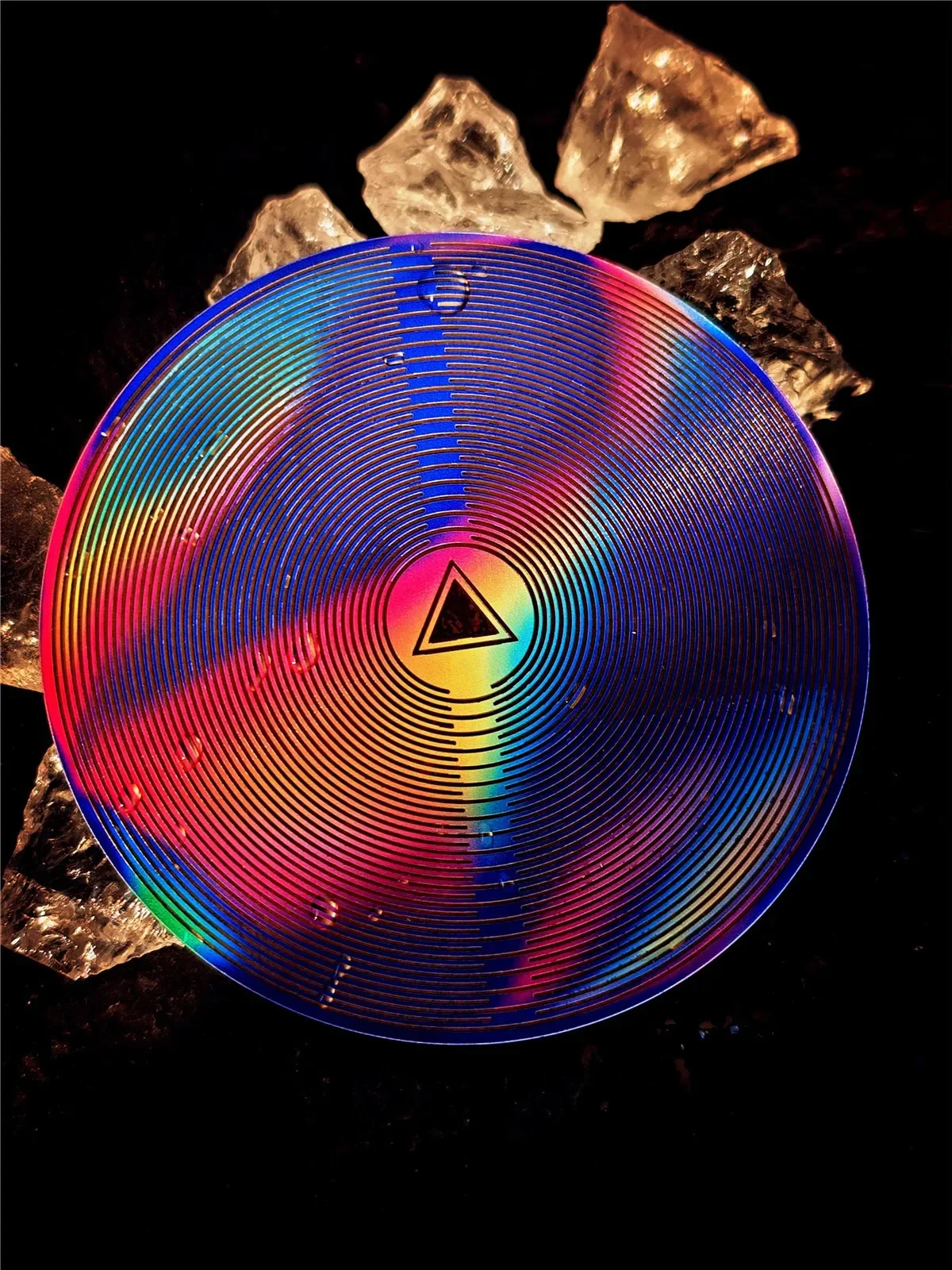 Rainbow Pyramid Energy Disc Dual Sided with 40 Coil Design for Energy Circulation and Consciousness Meditation Work
