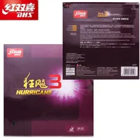 DHS Hoja de goma para tenis de mesa profesional Hurricane 3 con esponja de 2,2 mm 38 ° -41 ° Dureza Coberturas para raquetas de ping pong