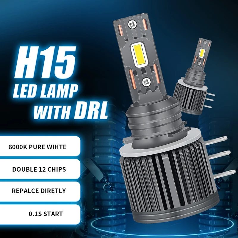 

H15 LED Headlight Bulbs CANBUS 6000K White 16000LM Car LED High Beam Driving Lamp With Cooling Fan Error Free 70W 12V-36V 2PCS