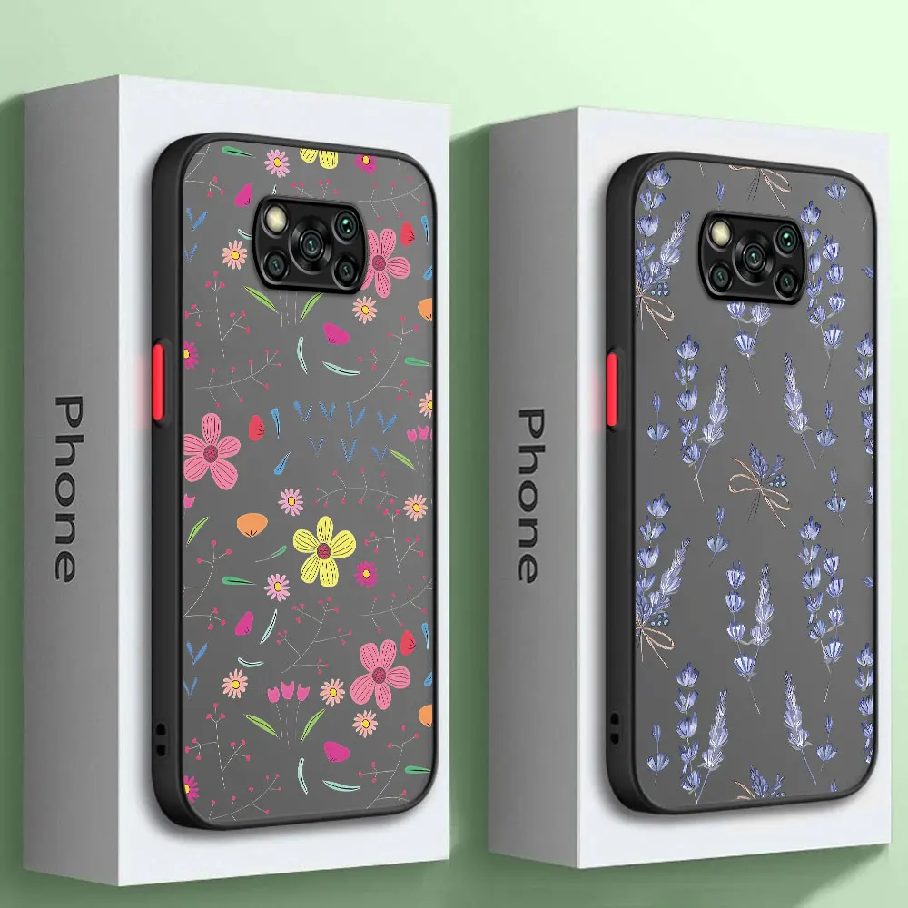 Cute Cartoon Spring Flowers cases For Xiaomi Mi Poco X4 Pro5G M5 Mi 11 C40 11T 9TPro X3 NFC 13 12 Luxury phone Matte Back Cover