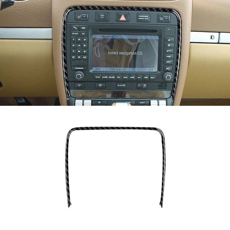 For Porsche Cayenne 2003 2004 2005 2006 2007 2008 2009 2010 Carbon Fiber PVC Soft Center Console Multimedia Screen Frame Sticker