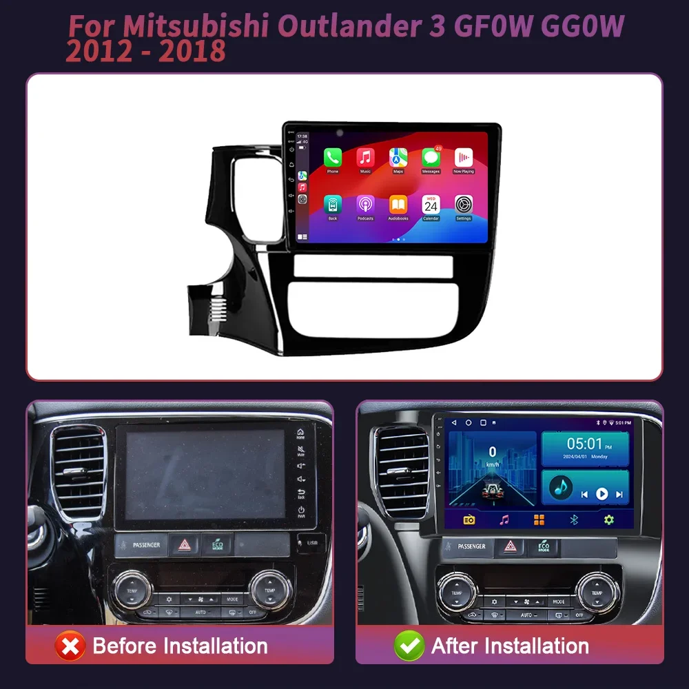 car Navigation For Mitsubishi Outlander 3 GF0W GG0W 2012 - 2018 Car Radio Multimedia Video Player 4G GPS Android Car Play 2 din