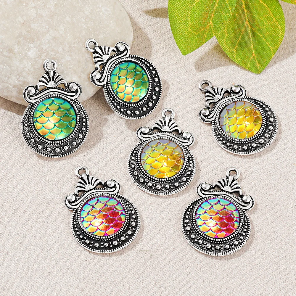 Vintage Fashion Earrings - Vintage Bohemia Fishscale Effect Pendants Charms
