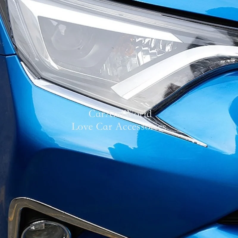 For TOYOTA RAV4 Front Headlights Eyebrow Decoration Head Light Lamp Cover Trim RAV 4 2013-2018 ABS Car-styling parts Accessorie