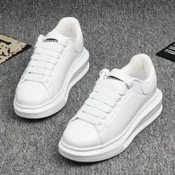 Shiny patent leather small white shoes air cushion sneakers women's skateboard shoes men sneakers Couple Walking Sneaker