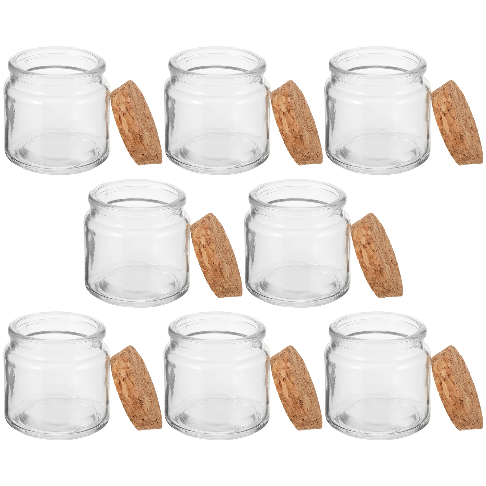 

8Pcs Empty Glass Jars with Lids Clear Holders for DIY Candles Aromatherapy Storage Small Item Organizer