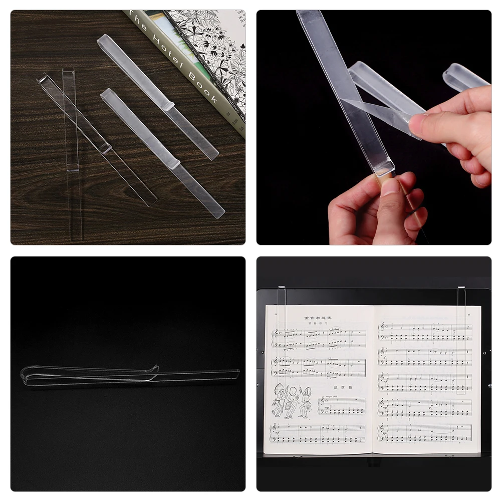

Sheet Clip Acrylic Transparent Page Holder Music Stand Book Clip Durable Simple Design Gift for Music Lovers Players