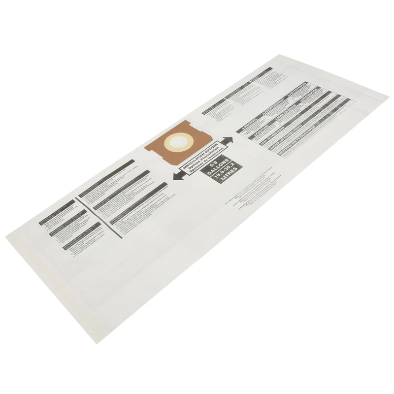 Saco de Pó Seco Universal para Aspirador de Pó, Acessório de Substituição, Adequado para Shop Vac, 5 a 8 Galões, 90661, 906-61, 9066100