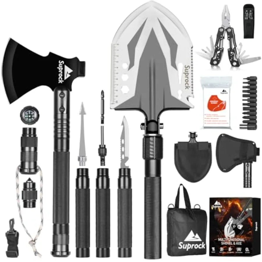 

Survival Shovel High Carbon Steel Tactical Shovel Axe Folding Entrenching Tool Camping Hiking Shovel Carrying Pouch Car Emergen