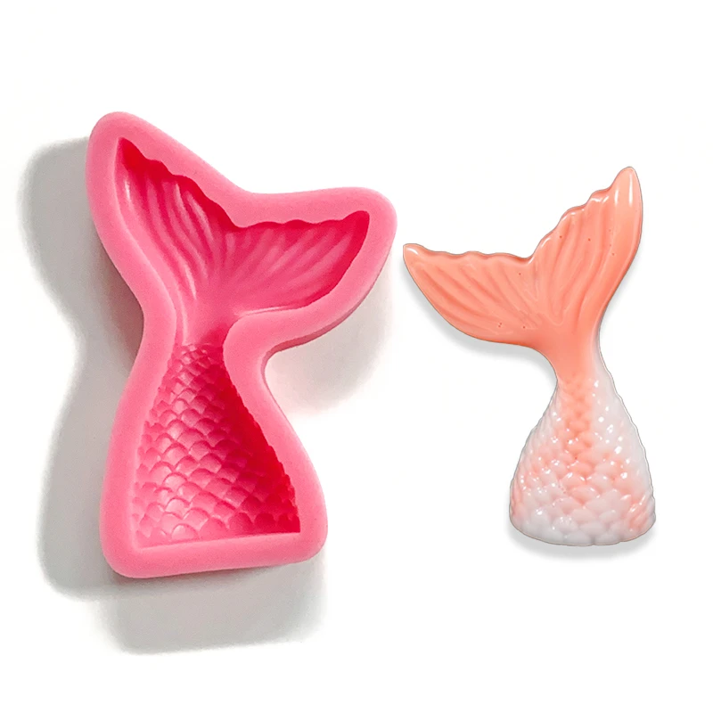 Sea shell conch Mermaid tail fondant silicone mold DIY cartoon baked cake decoration decorative clay drop glue grinding tool