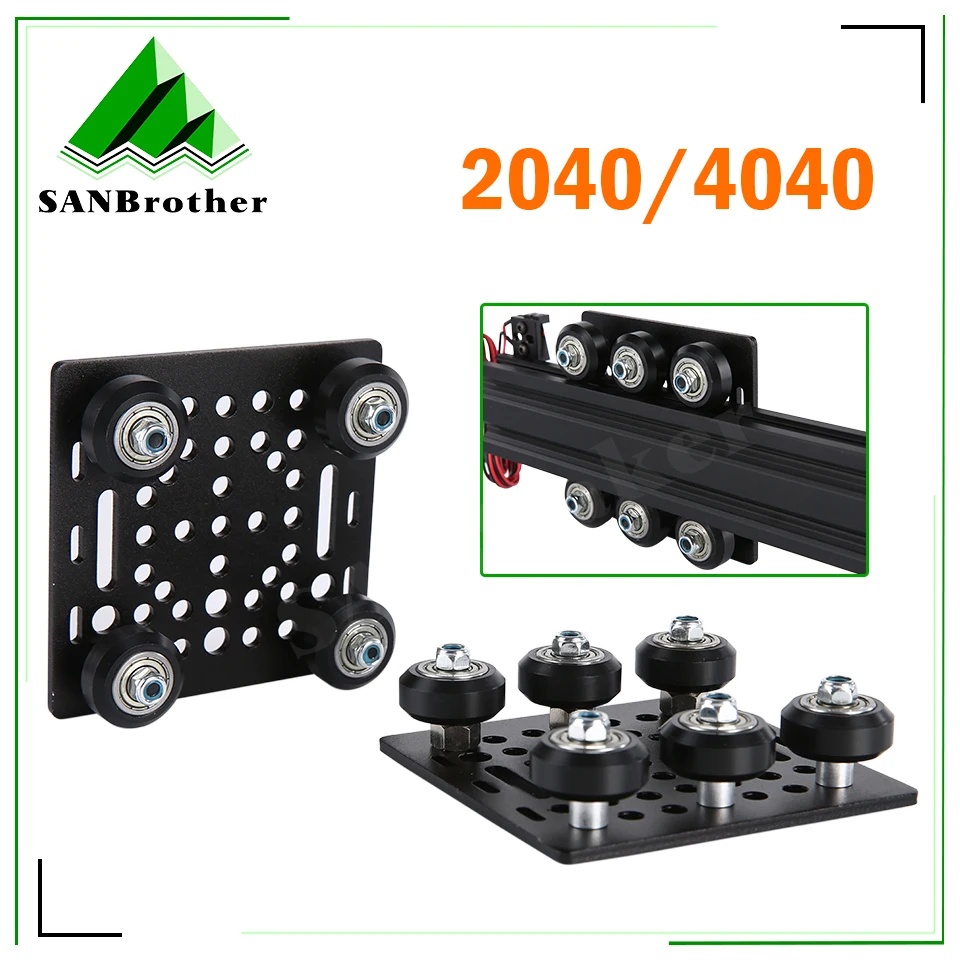 Zestaw bramek z rowkiem V 20-40 mm Płytka bramowa z kółkiem do profili Vslot Aluminium 4040 Zestawy płyt bramowych Część do drukarek 3D