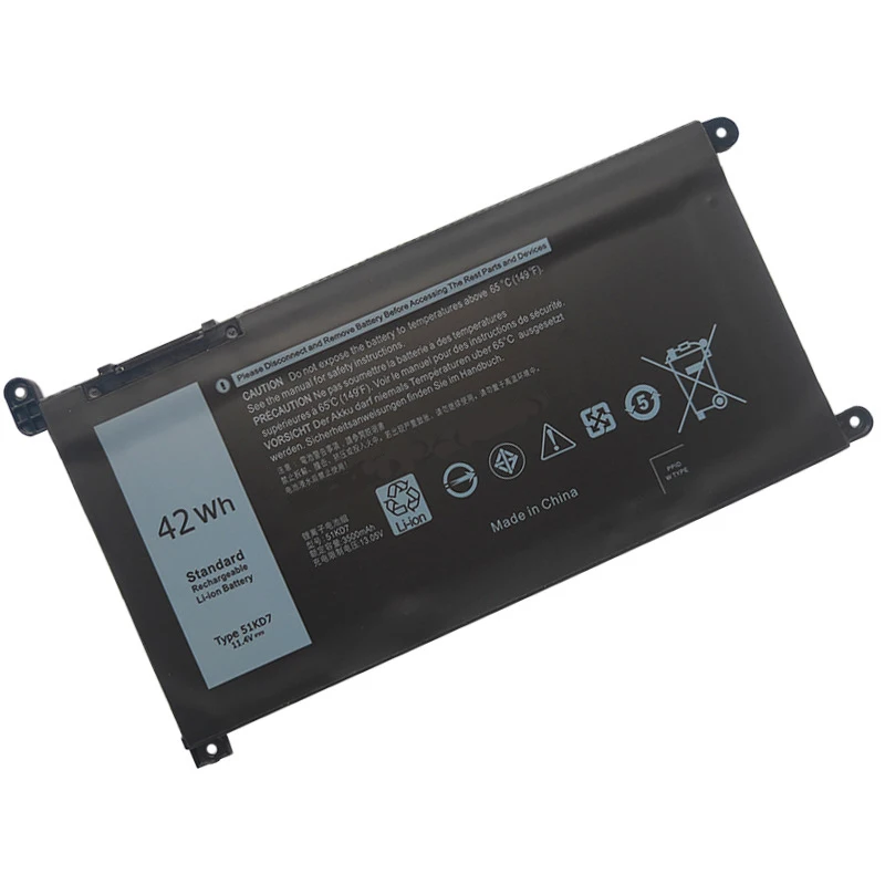 

51KD7 Replacement Laptop Battery for Dell Chromebook 11 3180 3189 P26T Series Y07HK FY8XM 051KD7 0Y07HK K5XWW 11.4V 42Wh/3500mah