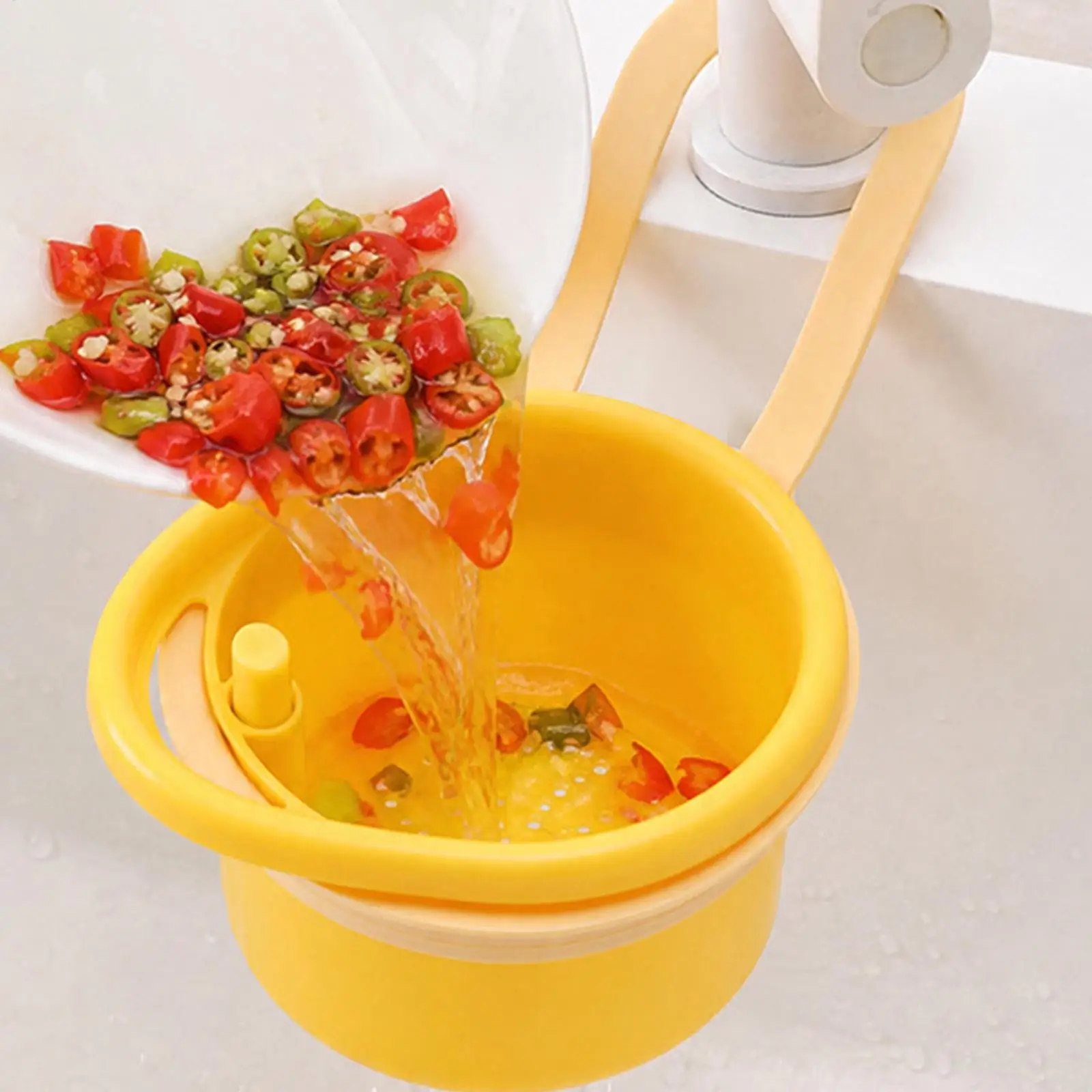 Sink Drain Wall-Mounted Sink Basket Detachable Openable Cover Kitchen Food Waste Filter Multifunctional Fruit Cleaning Strainer