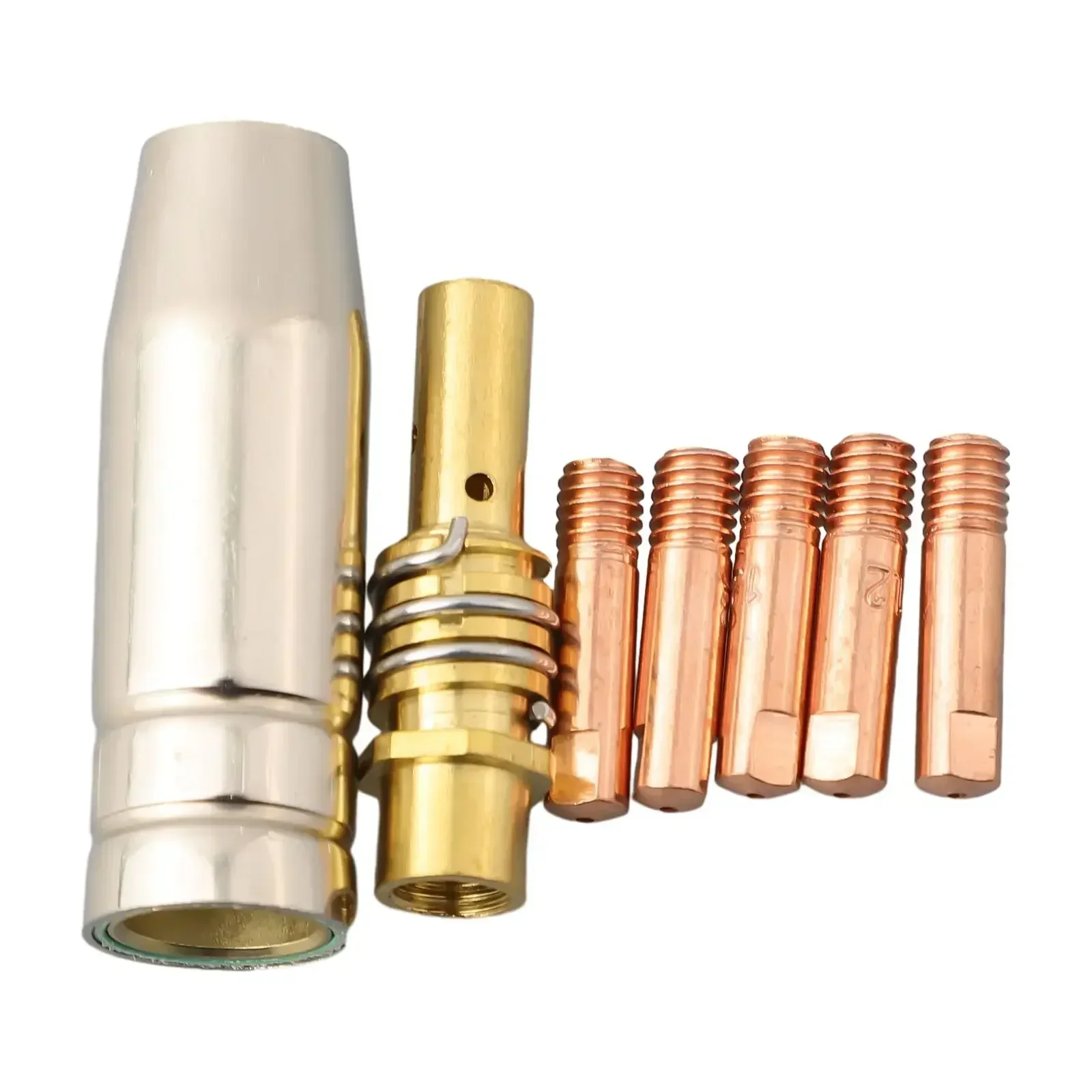 

7pcs/set MIG Welding MB15 15AK Contact Tip 0.6/0.8/0.9/1.0/1.2mm Mig Contact Tip Consumables Guard Nozzle Contact Tips