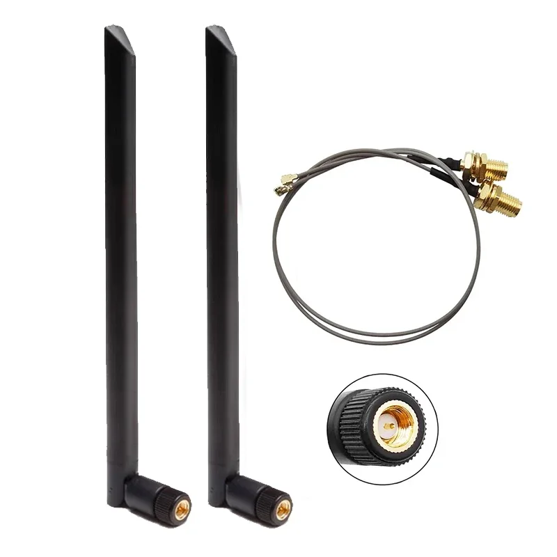 2 szt. 868 MHz 915 MHz antena 10dbi złącze męskie SMA GSM IOT antena 15 cm RP-SMA/u.FL kabel pigtailowy