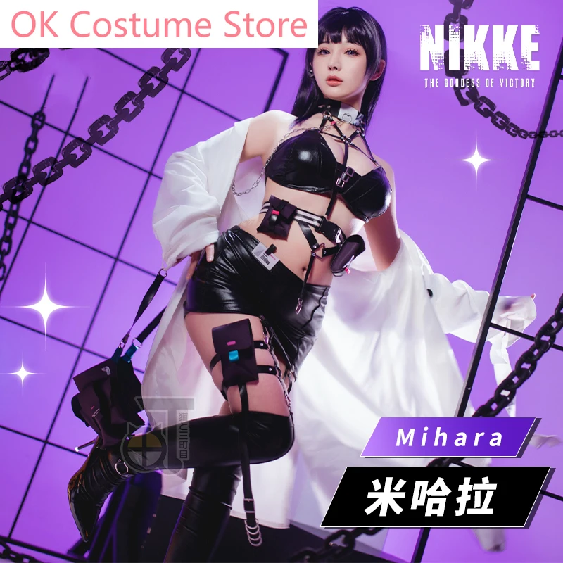 Anime! NIKKE The Goddess Of Victory Mihara Game Suit Sexy Lovely Leather Cosplay Costume Halloween Party Outfit Women