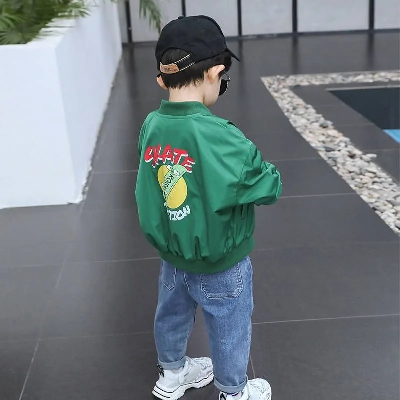 2025 New Reversible Kids Jacket for Boys Two Way Wear Spring Autumn Jacket Trendy Stylish Children's Outerwear