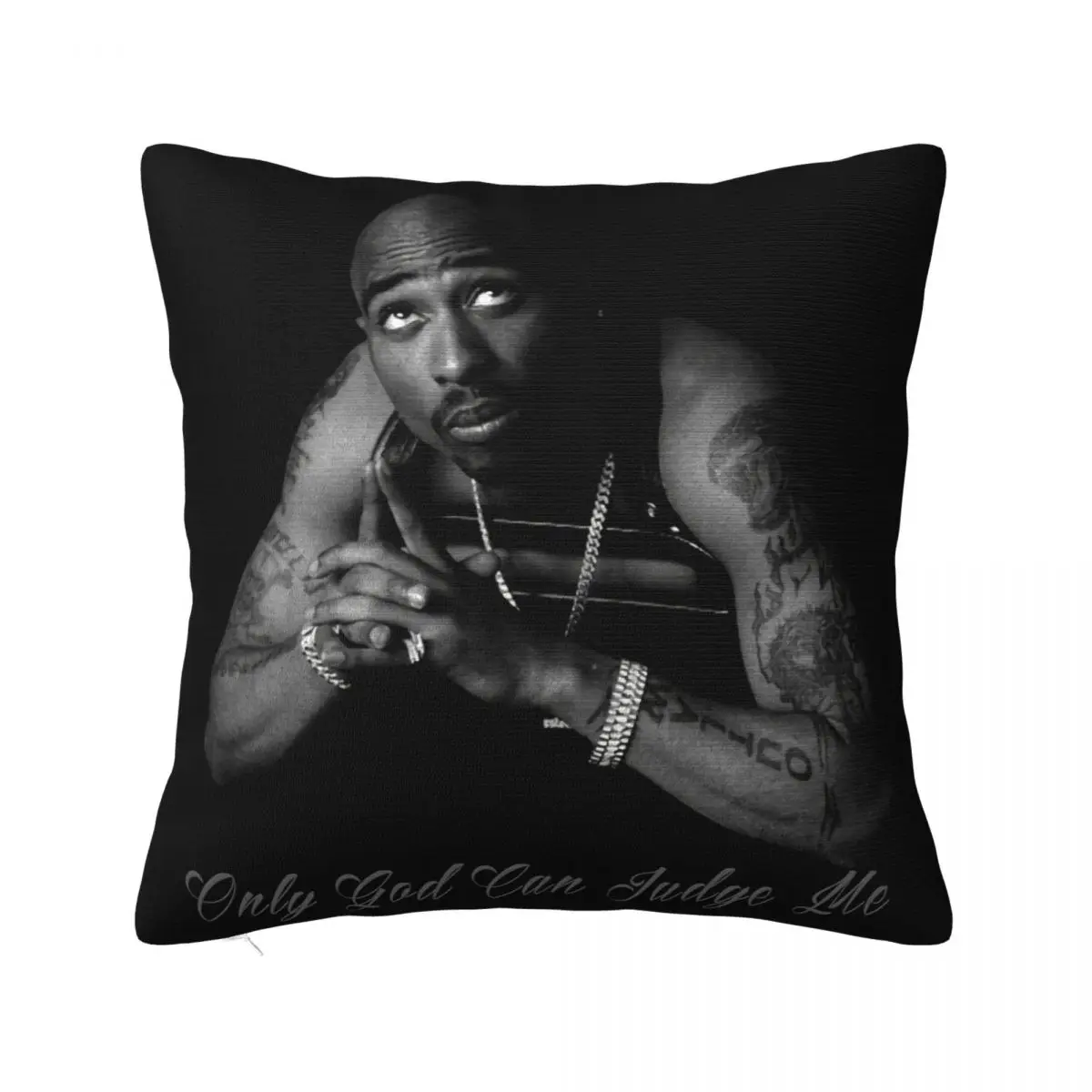 Rare 2Pac Thug Life Tupac Shakur Only God Can Judge Formal Crewneck Creative Funny Vacation Pillow Case