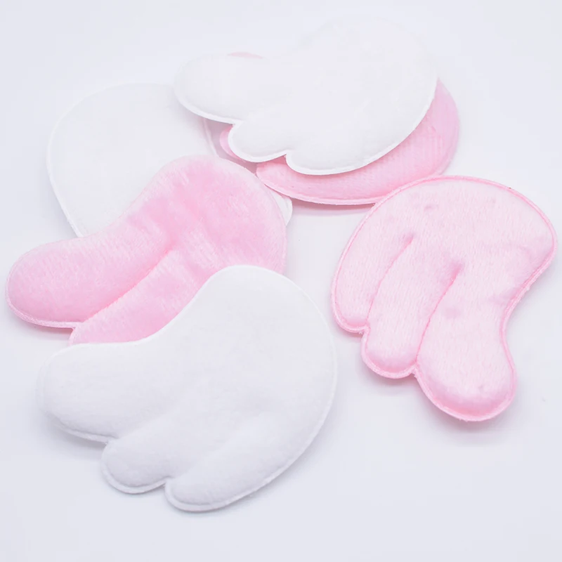 10Pcs 7*6.5cm Padded Double Sided Furry Angel Wing Applique for DIY Clothes Hat Headwear Toys Decor Accessories Sewing Patches