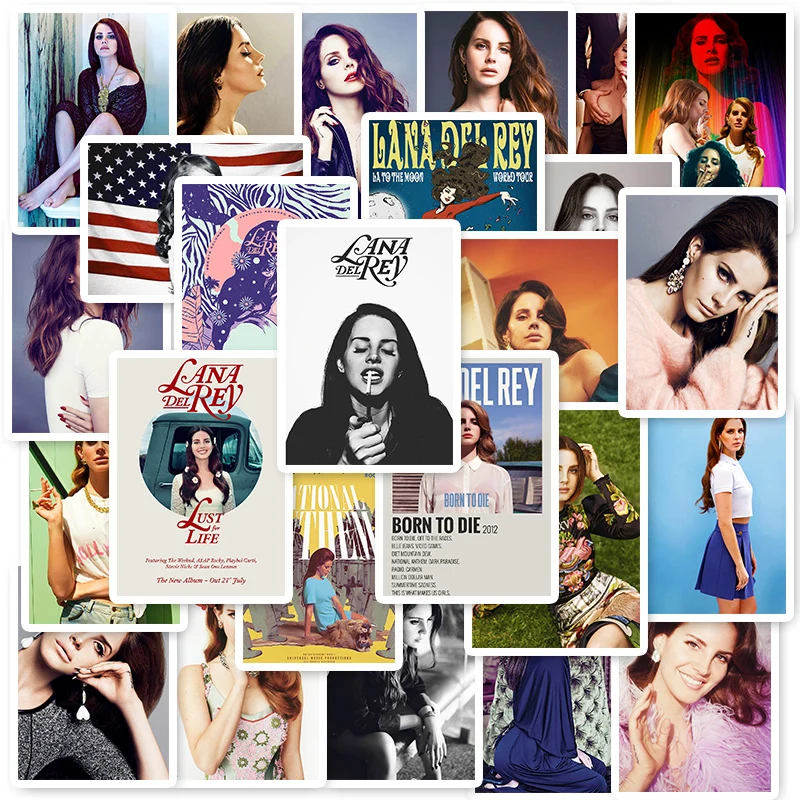 25Pcs/Pack Singer Lana Del Rey Stickers Born To Die Waterproof Decals DIY Room Decor Guitar Phone Laptop Fridge Kid Toy Sticker