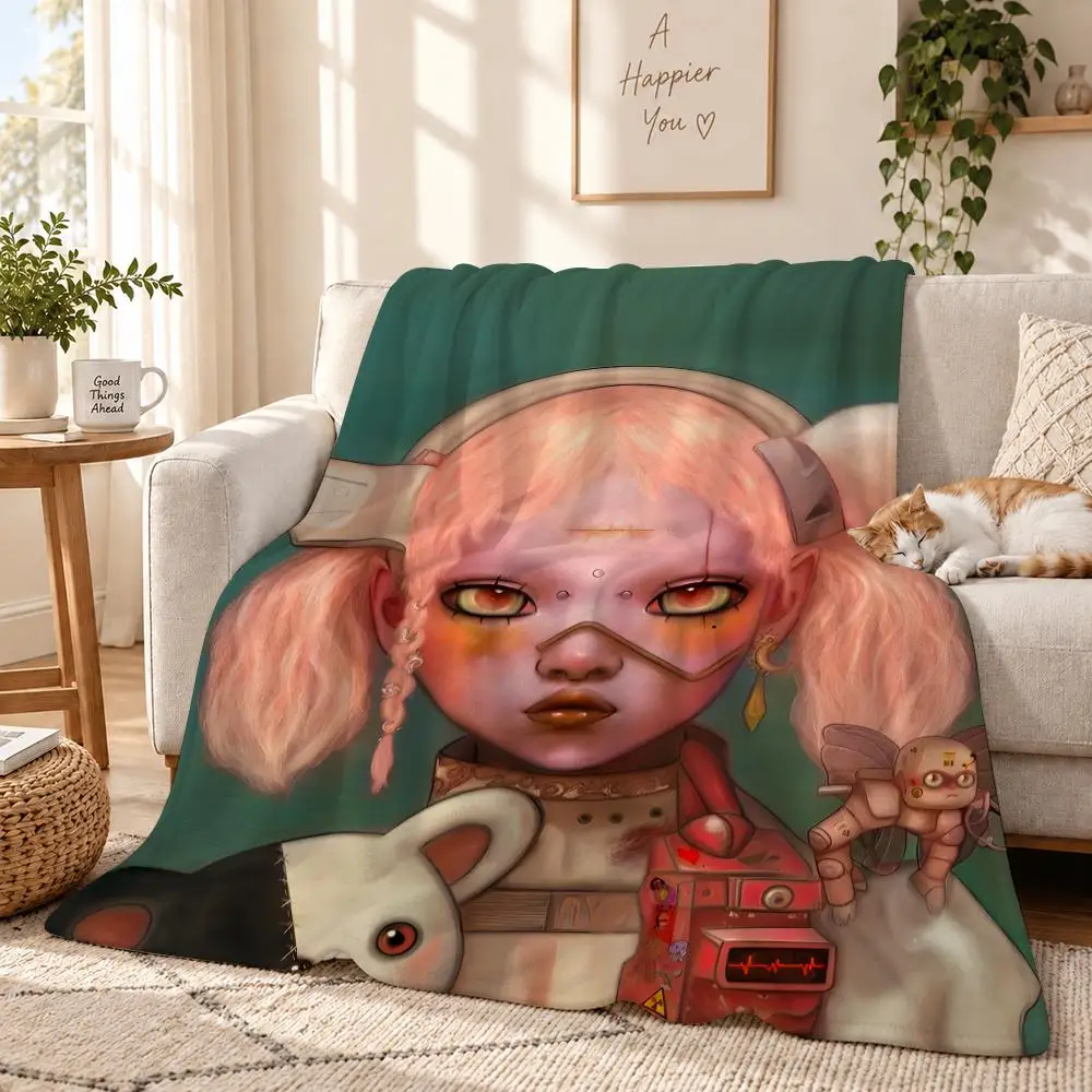 Rock Band Bring Me The Horizon Throw 240g Lightweight Flannel Blanket, Soft Skin Throw Blanket for Sofa Bedroom