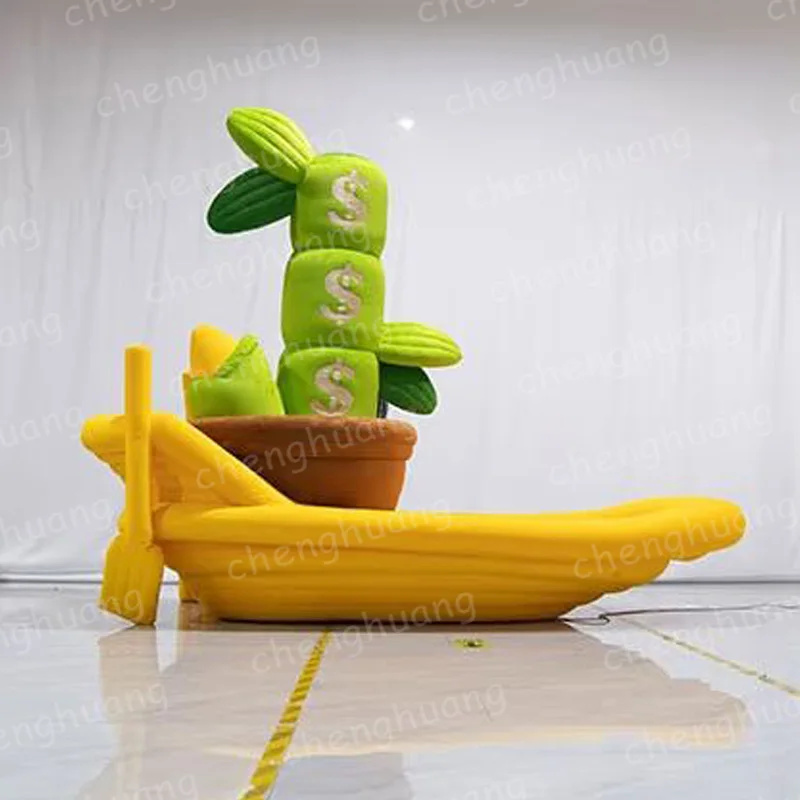 

Гигантское надувное украшение для удачи с бамбуком и вентилятором для торгового центра на открытом воздухе, квадратная трава