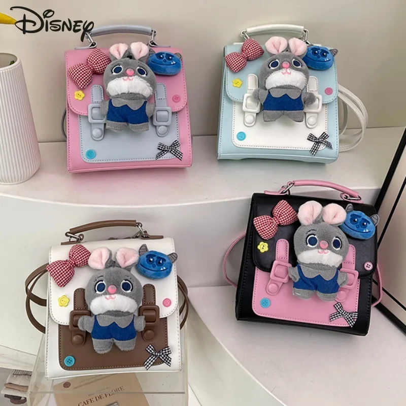 

Disney's New Women's Backpack Fashionable and High-quality PU College Style Backpack Solid Color Versatile Commuting Storage Bag