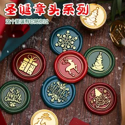 Snowflake Wax Seal Stamp Scrapbook Brass Stamp Replacement Head Elk Christmas Tree Seal Decoration Christmas Gift Decoration
