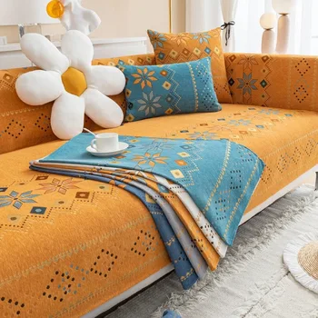 보헤미아 소파 커버 거실 미끄럼 방지 범용 소파 쿠션 슬리퍼 애완 동물 어린이 소파 매트 소파 보호대 홈 장식