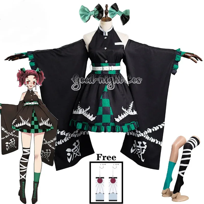 

Аниме Камадо Танджиро Косплей Костюм Юбка Для Девочек Топ Комплект Кимоно Платье Хэллоуин Вечеринка Взрослые Дети Нестандартный размер Ролевая игра