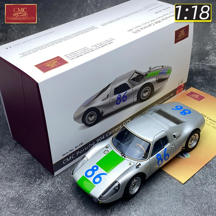 CMC 1/18 New Porsche 904 Carrera GTS Gewinner Targa Florio 1964 Pucci/Davis #86 Collection of metal car models