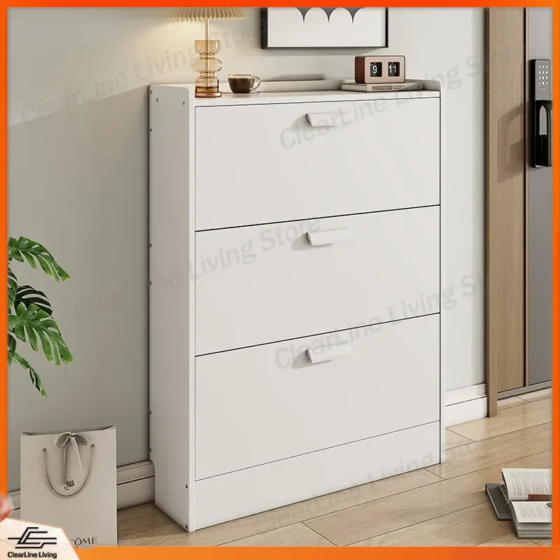 Ultra-thin 17cm Shoe Cabinet Household Narrow Door Tipping Bucket Modern Simple Foyer Cabinet Economical Shoe Rack Saves