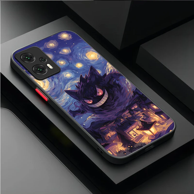 Pokemon Gengar Pikachu Phone Case For Xiaomi Poco x7 X6 X5 X4 GT X3 NFC F6 F5 F4 F3 GT M5 M5S M6 Pro 4G 5G C55 C65 C75 C61 C71