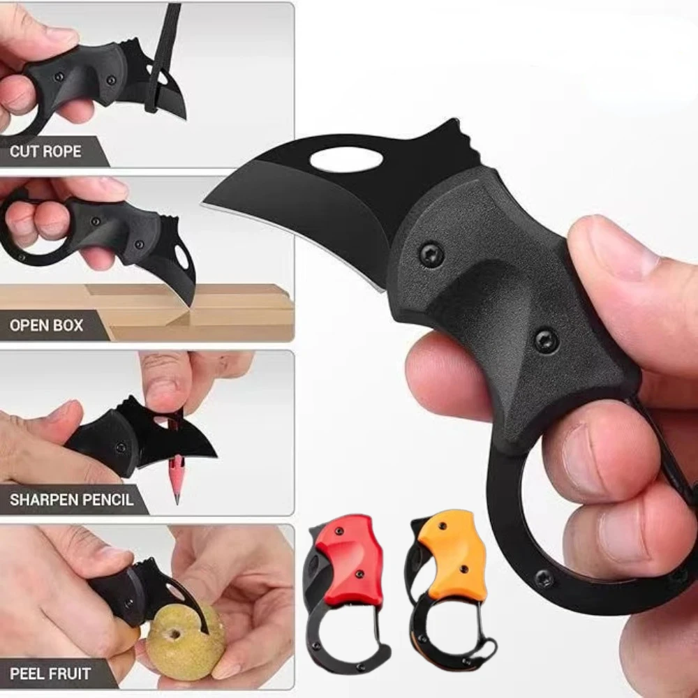 New Outdoor Portable Knife Multi purpose Mountaineering Hook Mini Folding Claw Open Box Necklace high hardness knife