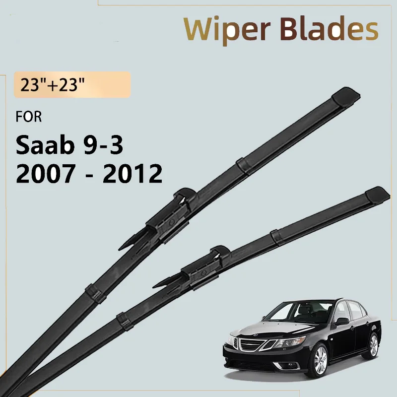 For Saab 9-3 9 3 YS3F 2007 - 2012 2011 2010 2009 2008 Accessorie Natural Rubber Car Front Wiper Blades Windshield Window Brushes