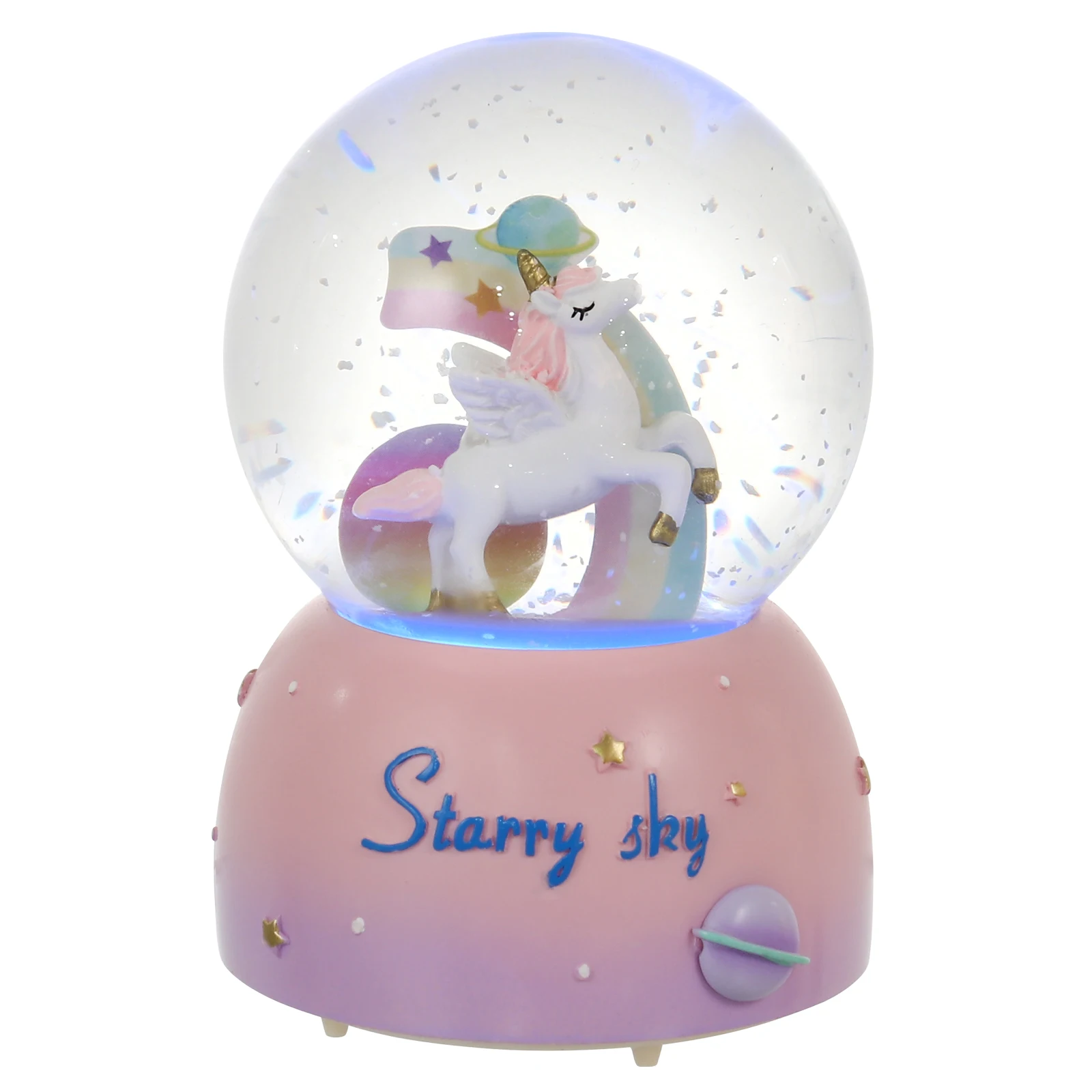 

Music Box Decoration Crystal Ball Unicorn Light Desk Ornament Stylish Resin Glass Home Store Office Bedroom Study Room Gift Idea