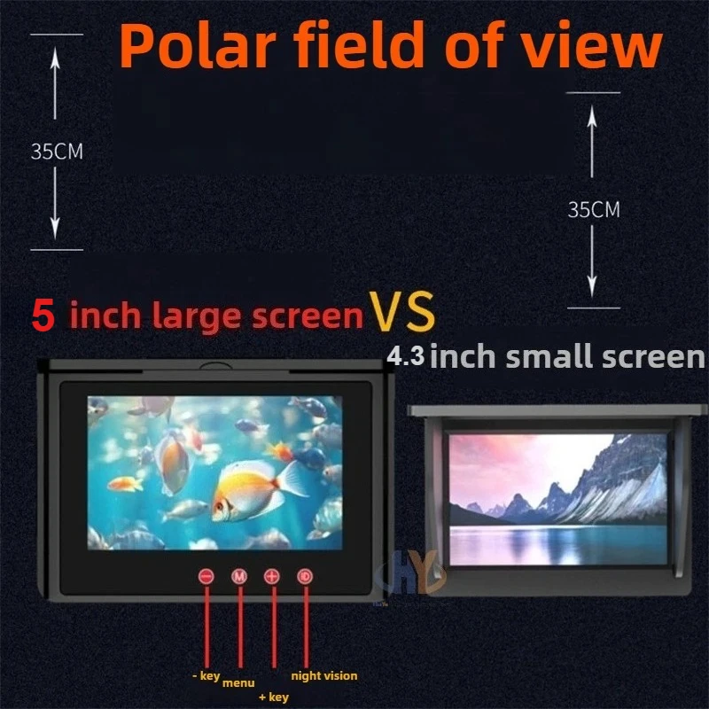 Câmera de pesca subaquática à prova d'água ultra HD de 5,5 polegadas, localizador visual de peixes, linha estendida, câmera de pesca de 100 metros
