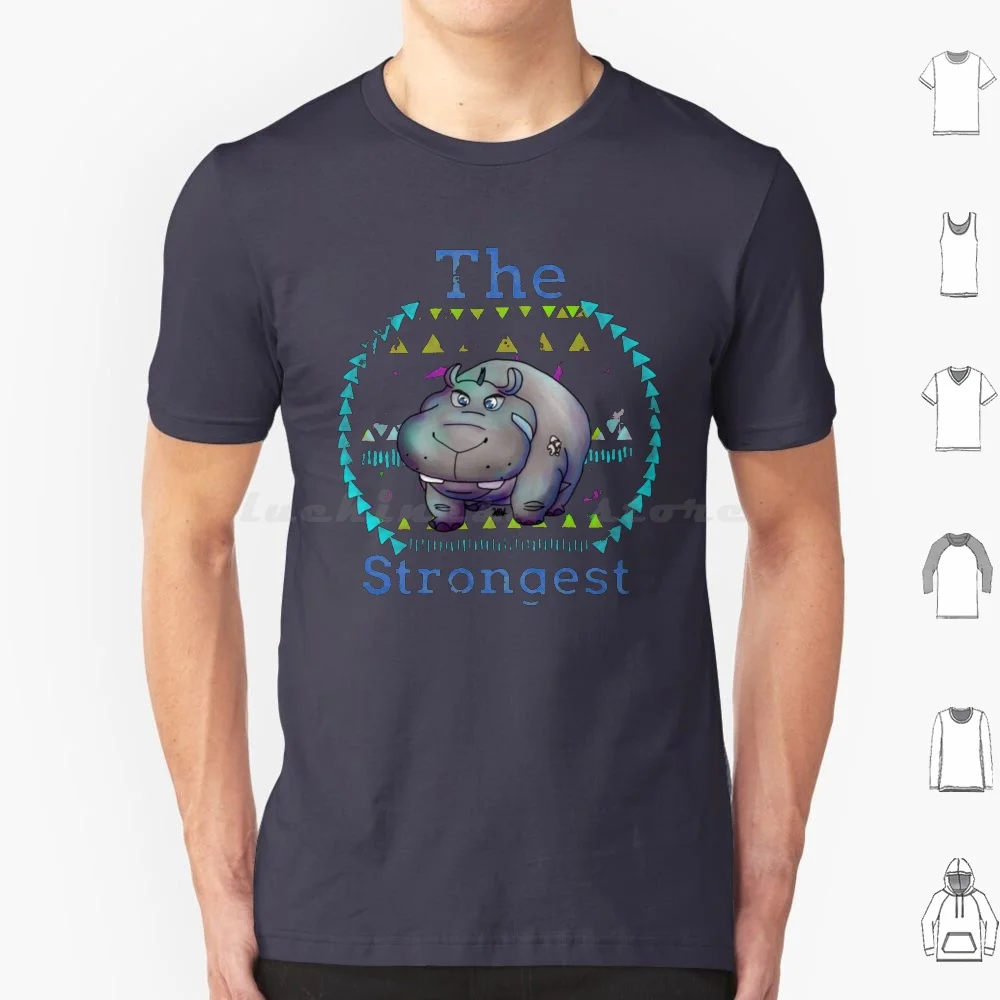 Strongest T Shirt Big Size 100% Cotton Strong Strongest Lion Hippo Jr Cartoon Animation Movie Water Water Animal Mud Mud Lover