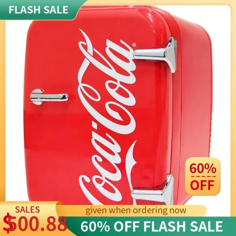 QWCooluli Retro Coca-Cola Mini Fridge for Car,4L/6 Can 12V Portable Cooler & Warmer for Food,Drinks & Skincare - AC/DC