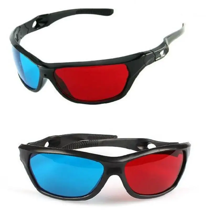 Portable 3D Glasses Red Blue Anaglyph Black Frame HD Viewing for Home Theater Movie Game DVD 1 Pcs